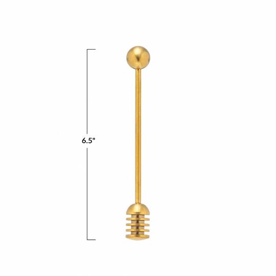 Hello Honey® 6.5" Gold Finish Stainless Steel Honey Dipper